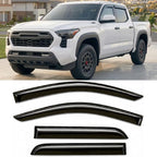 2024-2026 Tape on Rain Guards for Toyota Tacoma Double Cab Side Window Visor Deflectors Heavy Duty Vent Shades 2025
