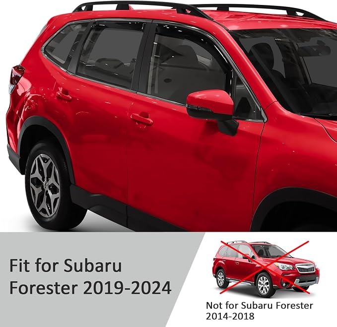Voron Glass in-Channel Extra Durable Rain Guards for Subaru Forester 2019-2024, Window Deflectors, Vent Window Visors, 4 Pieces - 200714