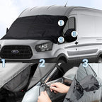 Windshield Cover for Ice and Snow for 2015-2025 2026 Ford Transit Accessories Wagon XL Cargo Vehicle,Connect Van Custom Fit Transit Oxford Fabric Windshield Frost Cover, All Weather Hail Protector