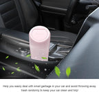 Car Trash Can with Lid, Mini Car Garbage Bin Leakproof Cup Holder Trash Can, Multipurpose Organizer Door Pocket Trash Cup Fits Auto Home Office, Universal Garbage Can (Pink)