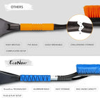 27" Aluminum Car Snow Scraper and Brush | Weaved Bristle Head with Metal Body Ice Scraper for Car Windshield | Tough Show Shovel with Ergonomic Foam Grip Winter Accessory