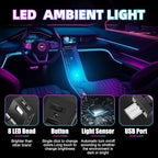 4 Pcs Mini USB LED Light Car LED Interior Lighting 5v RGB Foldable Ambient Lighting Adjustable 8 Color and Brightness Smart USB Night Lamp for Cars Laptop Keyboard (Type-c)