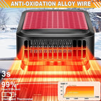 Portable Car Heater & Defroster – 12V 200W Fast Heating and Cooling Fan | Plug In Cigarette Lighter Windshield Defogger,with 360° Rotatable Portable Car Heaters for Vehicle, Car, SUV & RV