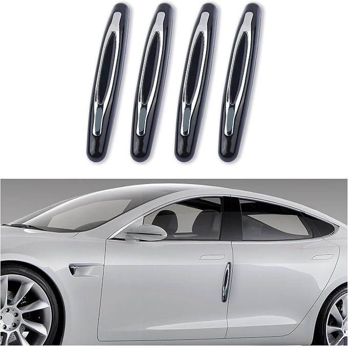 4PCS Car Door Edge Guards,Anti-Scratch Car Door Protector Trim Strip with Self Adhesive for Car Decor,Universal Exterior Car Accessories Door Guards for Cars Trucks SUVs (Black)