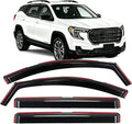 in-Channel Rain Guards for GMC Terrain 2018-2024, Window Visor Window Deflectors for Rain Protection & Ventilation, Smoke Tinted, 4PCS