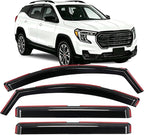 in-Channel Rain Guards for GMC Terrain 2018-2024, Window Visor Window Deflectors for Rain Protection & Ventilation, Smoke Tinted, 4PCS