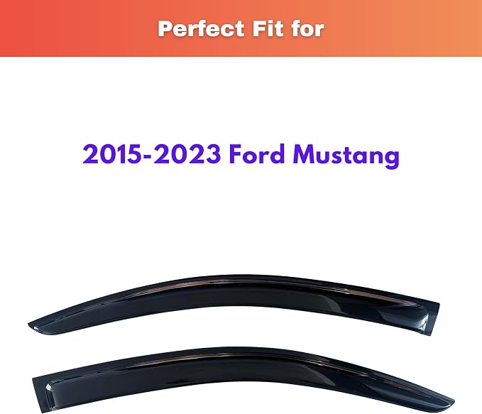 KPY Rain Guards Fit for 2015-2023 Ford Mustang, Out-Channel Window Visors Vent Wind Deflectors 2PC, Car Accessories for 15-23 Mustang