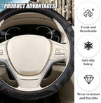 Car Steering Wheel Cover, 14.5-15" Anti-Slip Steering Wheel Protector with 3D Honeycomb Massage Grip, Comfortable Auto Interior Decor Accessories, Universal for SUV Van Truck (Black)