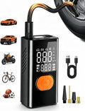 Tire Inflator Portable Air Compressor for Car Tires, 150 PSI Cordless Portable Air Compressor with Digital Pressure Gauge, Auto Shut-Off, LED Emergency Light for Roadside Emergencies