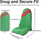 Waterproof Car Towel Seat Covers Front Seats for After Gym Workout,Auto Universal Interior Sweat Towels Cloth Bucket Carseat Cover Protector for Trucks SUV RV Boat Van (Green)