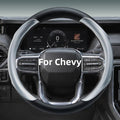 Leather Steering Wheel Cover for Chevy Silverado 1500 2500 3500, 14.5-15 inches Car Steering Wheel Cover with Non-Slip Breathable (Bright Silver)
