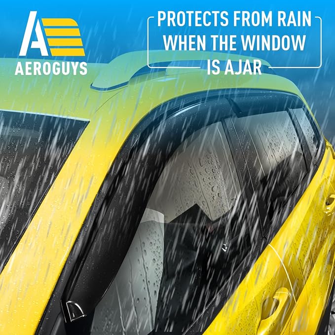 Extra Durable Window Deflectors Tape-On Window Visors Rain Guards Fit for Jeep Cherokee 2014-2023, Sun Visors, Wind Vent for Shades, Exterior Car Accessories - 6pcs. AG0962