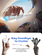 Multi Charging Cable, 3 in 1 Charging Cable, Retractable Car Charger with Type C/L/Micro USB Ports for iPhone 16 15 14 Pro Max/Samsung Galaxy S25/PS/Kindle, Multi Chargers for All Devices, White