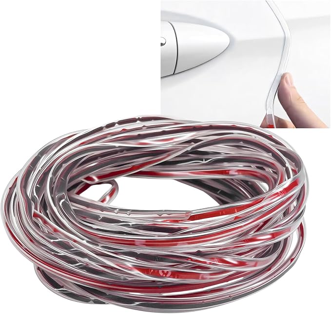 32.8Ft(10M) Car Door Edge Protector, Anti-Collision Auto Door Protective Strip U Shape Edge Trim, Self-Adhesive Automotive Doors Entry Guard Seal Protector for Most Vehicles (Clear)