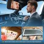 Large Car Visor Mirror,10" Vanity Makeup Mirror Wide View, Lightweight Car Makeup Mirrors for Large Sun Visor, Vehicle Accessories with Secure Reinforced Flexible Mount