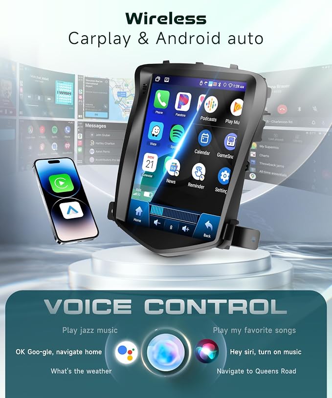 Android 13.0 Car Radio for Chevrolet Cruze 2009-2015 with Wireless CarPlay Android Auto, 9.7 inch IPS Touchscreen Head Unit with GPS WiFi Bluetooth 5.0 USB DSP Audio SWC 4G+64G