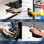 GLIMGLINT Black Microfiber Cleaning Cloth,150PK Reusable Cleaning Rags,Highly Absorbent Shop Rags Bulk,All-Purpose Car Cleaning Towels for TV Screen, Kitchen, Bathroom, Restaurant, Garage, 14"X12"