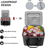 Car Trunk Organizer and Storage with Lid & Removable Leakproof Cooler Bag, Car Accessories 6 Removable Dividers for Custom Space, Collapsible Large Trunk Organizers Interior for SUV Sendan with Cover