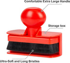 Car Tire Shine Applicator,Large Tire Shine Brush - Automotive Tire Dressing Applicator Brush with Storage Stand for Tire Detailing & Car Wash Kit, Black, 3.6 Inch Length -2pcs (Black & Red)