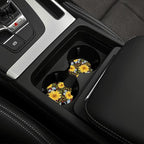 Steering Wheel Cover Sunflower Car Accessories + 2 Pieces Coasters | Universal 14-15 Inch Neoprene Auto Interior Decor Anti Slip Car Protector for Women Men