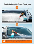 Foam Cannon, Heavy Duty Car Foam Sprayer Attachments, Wide Neck Adjustable Snow Foam Lance and Thick Foam for Pressure Washer Car Wash, 1/4" Quick Connector, 1L Bottle & 5 Nozzle Tips