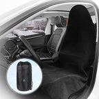 1PC Waterproof Towel Car Seat Cover - 525g Heavy Duty 3-Layer Microfiber Sweat Protector for Bucket Seats - Non-Slip Machine Washable Universal Fit for Gym, Yoga, Beach, Pets & Outdoors-Black
