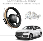 Steering Wheel Cover, Bling Crystal Rhinestones Auto Wheel Protector, Sparkly Cover Universal Fit Diverse 14.5-15 inch Steering Wheel, Interior Decor Car Accessories (Golden)