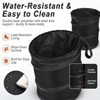 2 PCS Instant Pop Up Trash Can – Collapsible Waterproof Mini Trash Can for Car, 2 Gallon, Hanging on Headrest, Leak-Proof Lining, Portable for Road Trip, SUV, Truck, Sedan