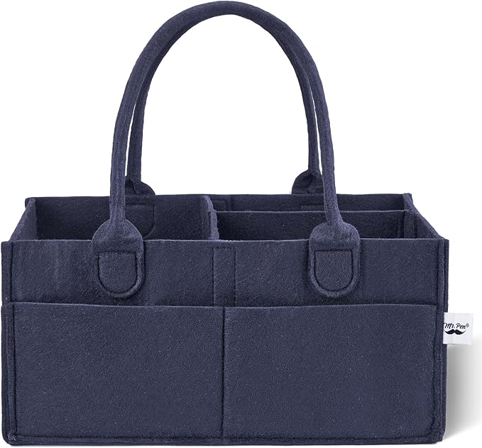 Mr. Pen- Baby Diaper Caddy Organizer, Navy Blue | Nursery Storage Bin and Car Organizer for Diapers and Baby Wipes