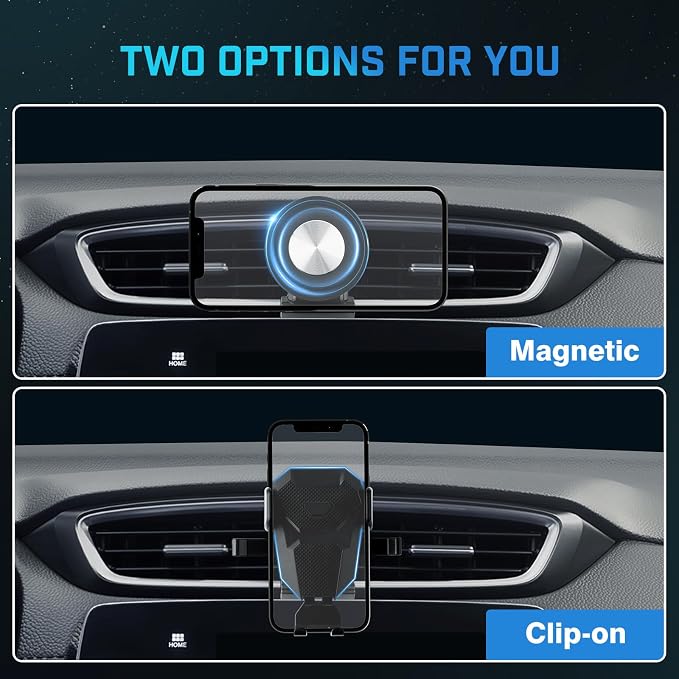 Magnetic Car Cell Phone Holder for Honda CRV 2017-2022 Accessories, CR-V Phone Mount for 4-7 Inch Phones, Mobile Stand with 2 Options iPhone Mag Safe & Clip-in