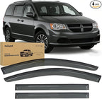 Window Visors for Dodge Grand Caravan 2008-2020, Chrysler Town & Country 2008-2016, VW Routan 2009-2012, Tape-On Rain Guards Outside Mount Vent Visors Window Deflectors Smoke Tint, 4PCS