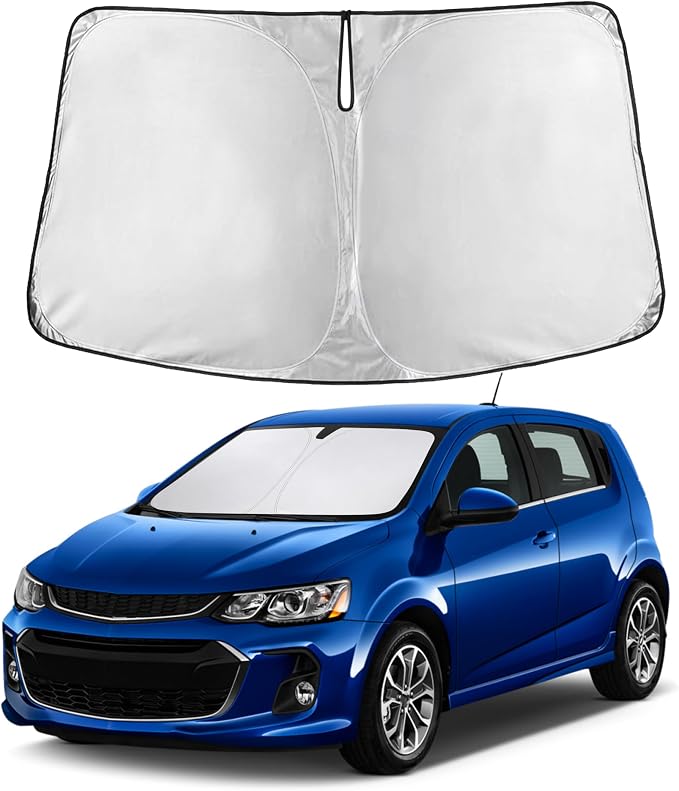 Windshield Sunshade Compatible for Chevrolet Sonic 2012-2018 2019 2020, Sun Visor for Front Windshield & Window Sun Shade Cover, UV Heat Blocker & Protector, Car Accessories