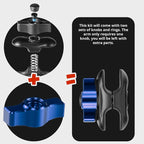 Tackform Link Vent Mount Universal Phone Holder - Compatible with 2021-2025 Ford F150 & Raptor, 2023-2025 Ford Super Duty | Aluminum | Zero Slip, Anti-Scratch | 2" Arm | Blue