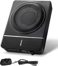 8" 240W Underseat Car Subwoofer, Slim Powered Car Subwoofers Under The Seat, Low Profile Audio Sub Built-in Amplifier, High/Low Level Input & Volume Controller for SUVs, Car, Truck, RV