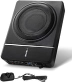 8" 240W Underseat Car Subwoofer, Slim Powered Car Subwoofers Under The Seat, Low Profile Audio Sub Built-in Amplifier, High/Low Level Input & Volume Controller for SUVs, Car, Truck, RV