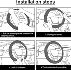 Steering Wheel Cover Neoprene Material Most Cars Men&Women Universal 15 inch Premium Non-Slip Spring Steering Wheel Protector Floral Car Accessories (Black Foot)
