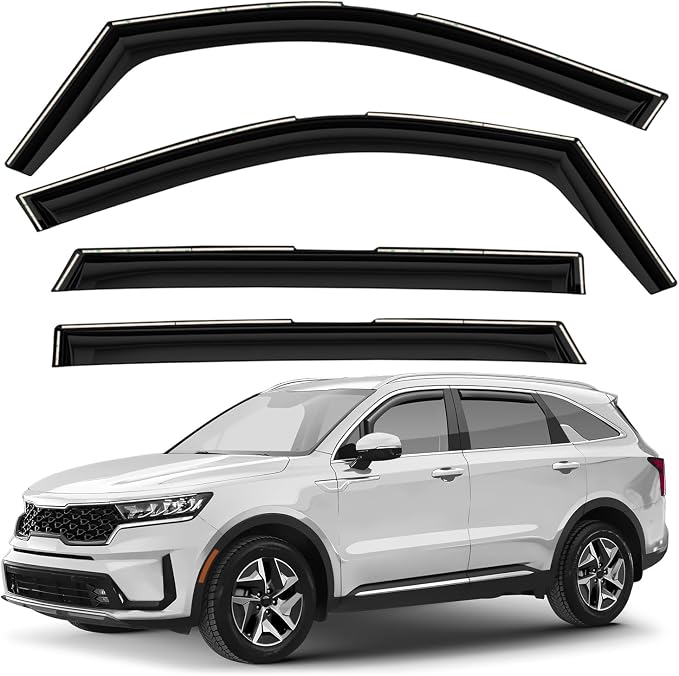 Window Deflectors Smoke Tinted In-Channel Side Window Vent Visor Deflectors Rain Guards Compatible with Sorento 2021-2026 - 4pcs. GW0723