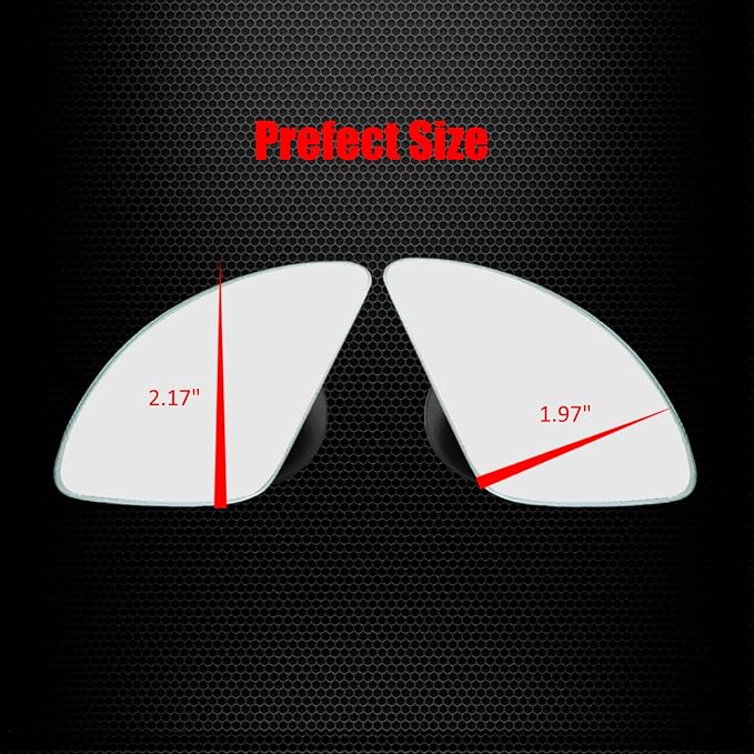 Fan Shaped Blind Spot Mirror, Frameless HD Glass Convex Wide Angle Stick on Blindspot Mirror Rearview Car Mirror for Car SUV and Truck (Large, Pack of 2)