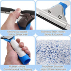 10 Feet Professional Squeegee Window Cleaner Tool with Extension Pole, Car Windshield Cleaning Kit with Long Handle, Window Washing Equipment for Indoor Outdoor Windows & Car Glass