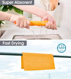Microfiber Cleaning Cloth Roll–100 Pack, Tear Away Microfiber Towels, Reusable, Washable, Scratch-Free, Kitchen Towels for Car, Home, Kitchen, Glass, Dishes(Tangerine Yellow)