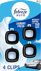 Car Air Freshener Vent Clip Laundry Fresh Scent,.07 oz. Car Vent Clip, Pack of 4