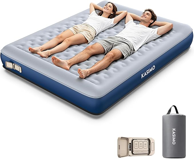 Queen Air Mattress with Cordless Battery Pump,TPU Blow up Mattress for Camping, Self Inflatable Mattress All Night Stability No Bad Smell, Air Bed for Tent Camping, Home, Guests, Car Travel