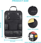 Car Organizer Back Seat with 9 Storage Pockets & 10″ Tablet Holder, 1Pack Seat Back Cover for Kids Toddlers, Kick Mats Protector, Keep Cars Vehicles Organized & Tidy, Travel Accessories