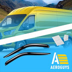 Extra Durable Window Deflectors Tape-On Window Visors Rain Guards Fit for Ford Transit 2014-2026, Sun Visors, Wind Vent for Shades, Exterior Car Accessories - 2pcs. AG0061