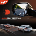 Driver Side Power Door Mirror - Compatible with Kia Soul 2020-2025 - Heated Manual Folding Black Outside Rear View Mirror with Turn Signal Light Blind Spot Detection