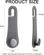 Car Headrest Hooks, 2 Pack Leather Car Seat Storage Hanger for Purses Bags, Stylish Car Seat Organizer Hooks for Handbag Coat Umbrellas, Car Inside Accessories, Gray