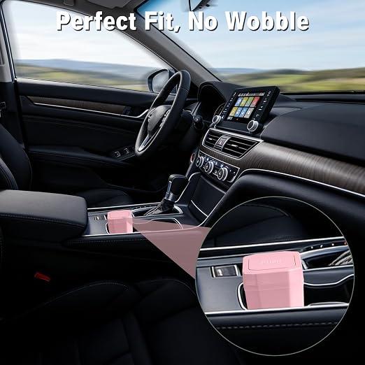 Car Trash Can with Lid - Mini Car Garbage Can Bin for Cup Holder - Pink Small Leakproof Vehicle Trash Bin for Back Seat, Cute Automotive Accessories Organizers and Storage for Door SUV Truck