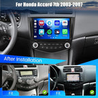 4+128G Android Car Stereo for Honda Accord 7th 2003 2004 2005 2006 2007, 9”Incell Touchscreen Radio with CarPlay, Android Auto, Bluetooth, GPS Navigation, WiFi, FM, RDS + AHD Backup Camera