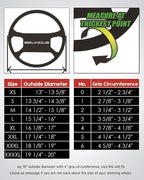 Leather Steering Wheel Cover Lace Up, Stitch on Steering Wheel Wrap, Universal Fit 13-20 Inch Car Truck Pickup Boat, A Whole Piece of Cowhide, DIY w/Needle Thread (Size M0, Light Beige)