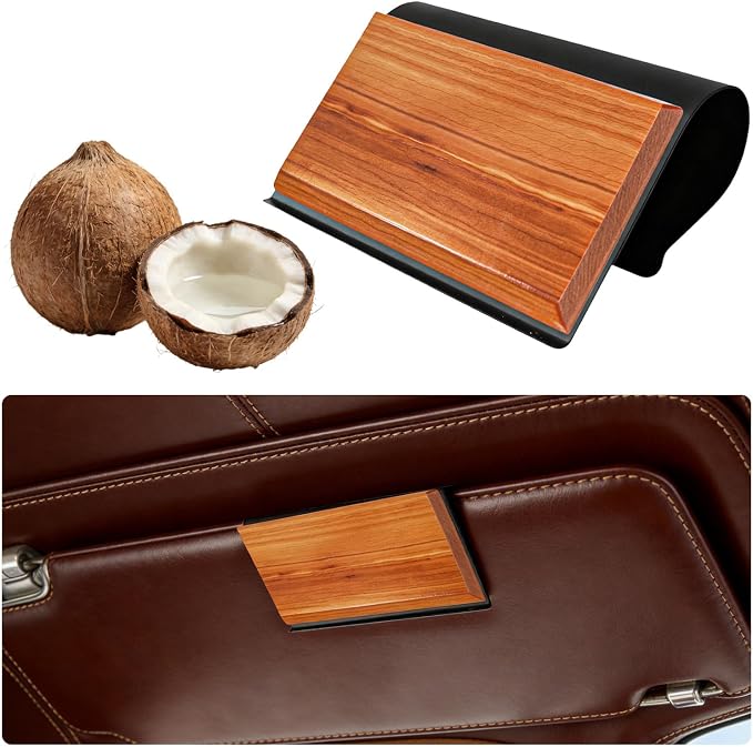Wood Car Air Freshener,Magnetic Wood Car Fresheners Long Lasting for Absorbing Unpleasant Smells,Reusable Wooden Cars Freshener Cars Interior Accessories for Truck & SUVs (Coconut)